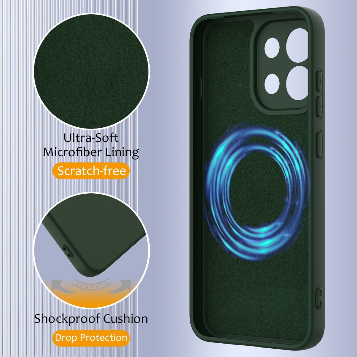 For OnePlus Turbo 6 5G, Skin Touch Feel Liquid Silicone Magnetic Cover Cover